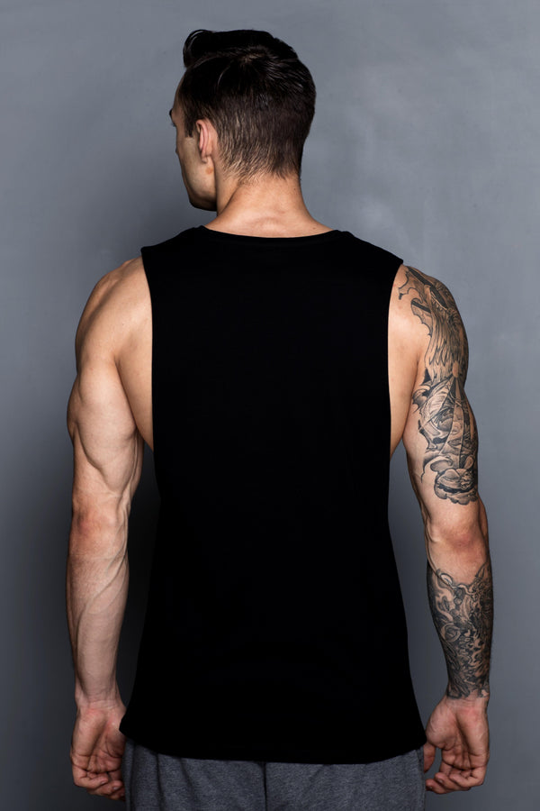Black Block Logo Muscle Shirt - Turlock & Co.