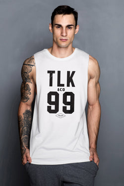 White TLK99 Muscle Shirt - Turlock & Co.